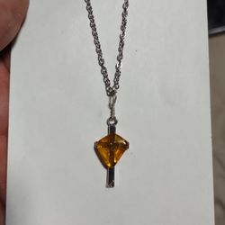 amber shield cross necklace 