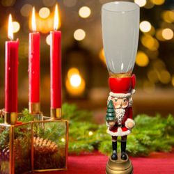 Home Essential 1990s Santa Claus Champagne Flute Christmas, 10.25” REPAIRED 