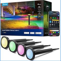 Govee Outdoor Pathway Lights 2, IP66 Waterproof Patio Lights, 60+ Scene Modes Landscape Lighting for Yard, Garage, Garden, Lawn, Outdoor Decor, Works 