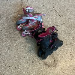 2 Pairs Of Kids Rollerblades
