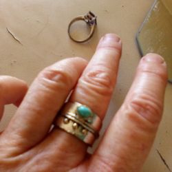 Silver Plated Turquoise Rjng Sz 9