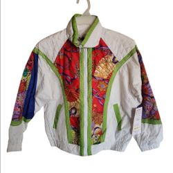 VINTAGE Active Frontier Windbreaker Jacket Women's Size Petite Small 