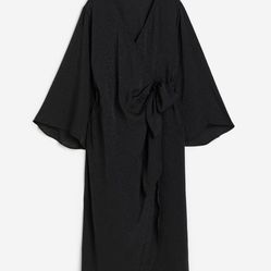 H&M Black Wrap Dress Ankle Length 