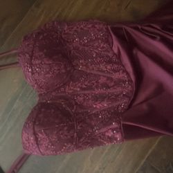 Burgundy prom dress