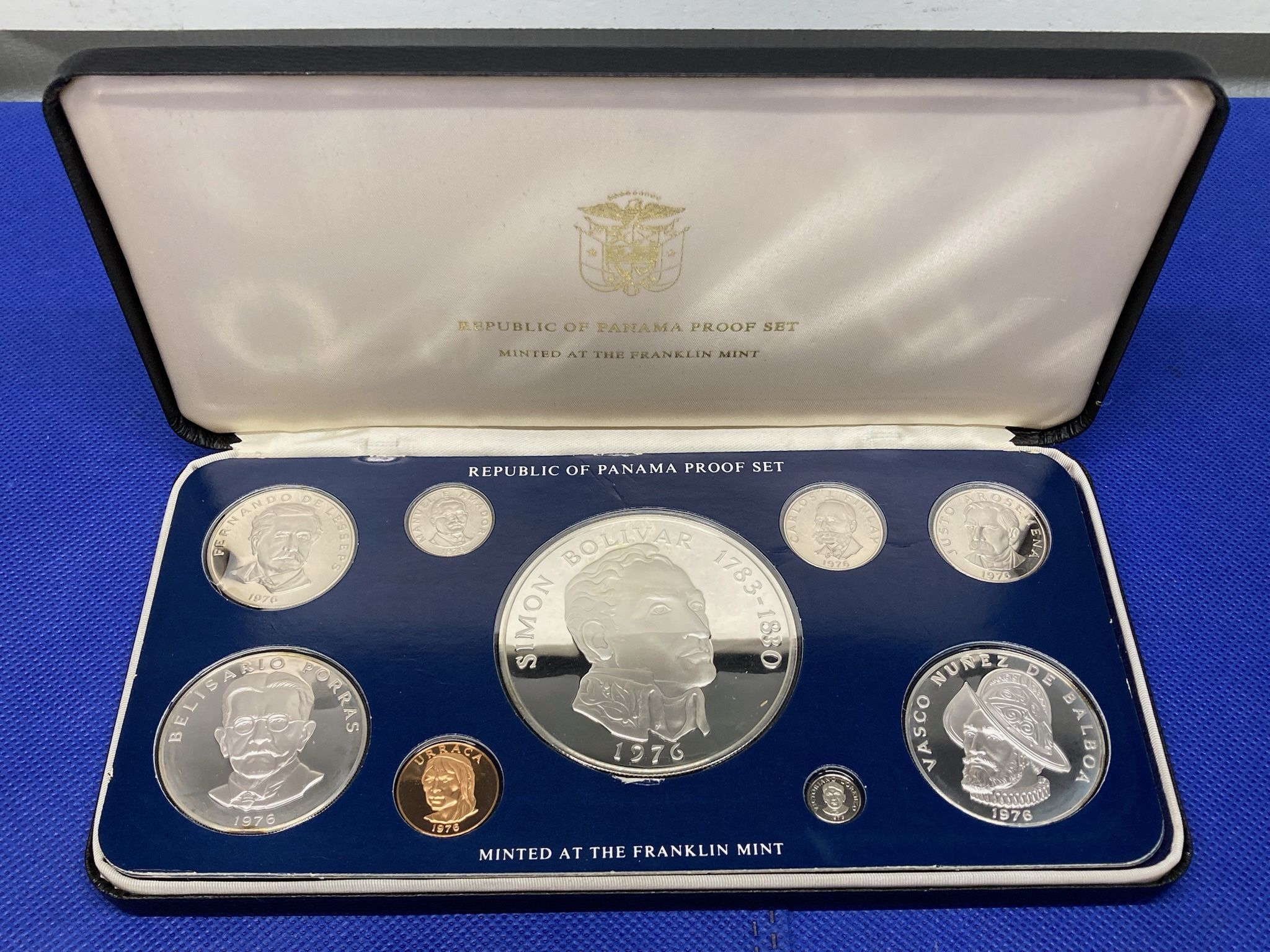 FRANKLIN MINT Panama 1976 9 coins Silver Proof set