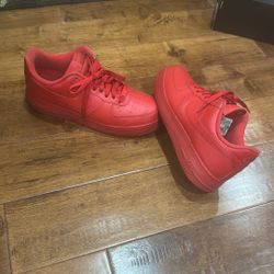 Nike Air Force One Low Triple Red Size 10 Mens