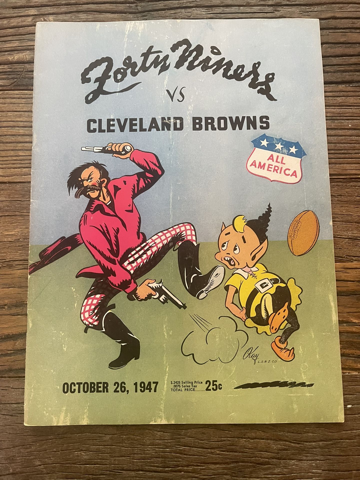 Forty Niners vs Cleveland Browns Program October 26, 1947