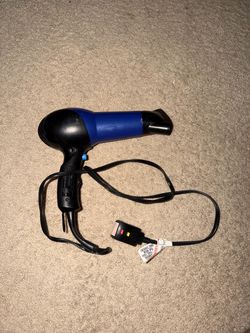 Compact Blue & Black Hair Dryer Blow Dryer with Nozzle