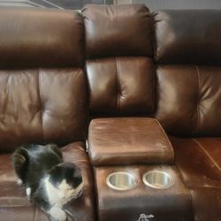 Leather Couch With Electric Reclining Seats