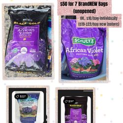 $7NEW ORGANIC SOIL African Violet- 7NEW BAGS $50obo