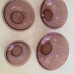 Pyrex Purple/Plum Glass Bowl Set