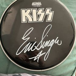 Eric Singer Autographed Drum Head Cover