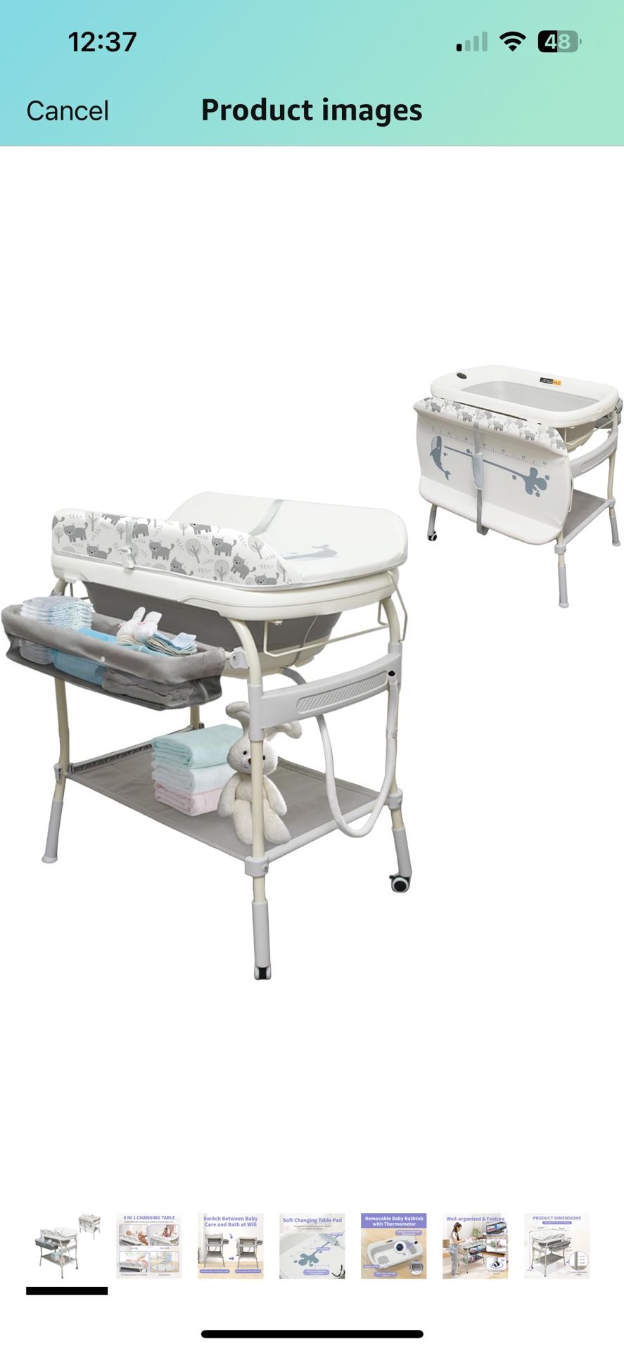 2 in 1 Baby Bathtub with Changing Table