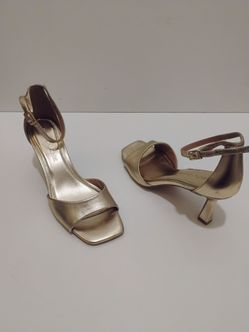 LATOUCHE  Womens Golden Leather Short Heels Size 8.5