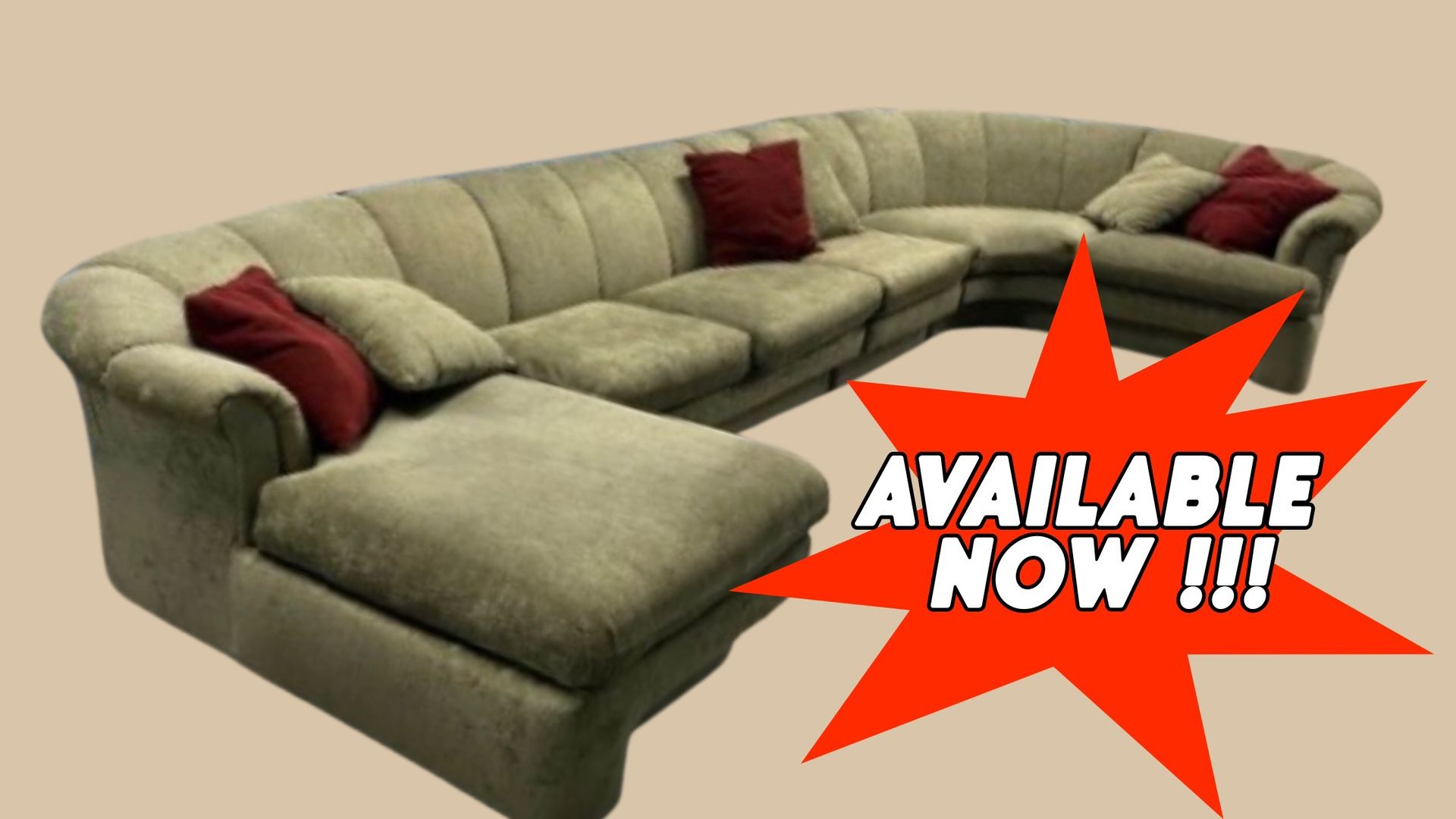 LARGE MODULAR EMERALD SECTIONAL COUCH