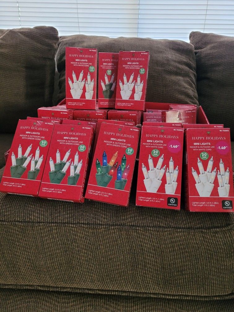 Christmas Lights, tissue, & Frozen Gift Bags.