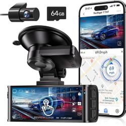 REDTIGER 4K Dash Cam Front and Rear, F7N Touch Screen 3.18 Inch, Free 64GB Card