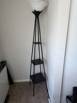 Floor Lamp with 3-Tier Shelves