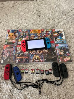 nintendo switch with 19 games!!