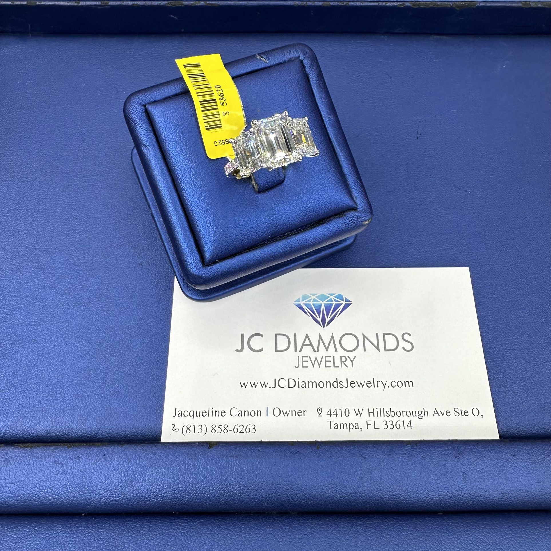 Ring Engagement 14k Lab Diamonds Center Stone 3,31 Karat Plus Center Stones