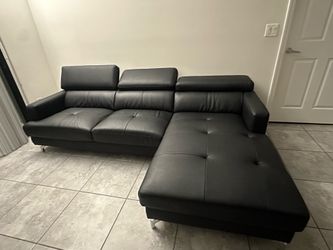 L  shape  couch, black ,