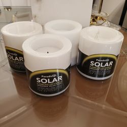 4 New Solar Flameless LED 🕯 Candles