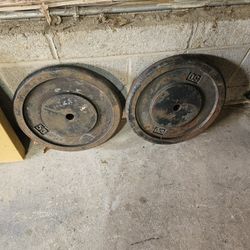 Pair 50lb rusty standard 1" weights