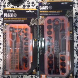 2Brand New Klein Tools Impact Pass Through Socket Wrench Sets With Mod Box