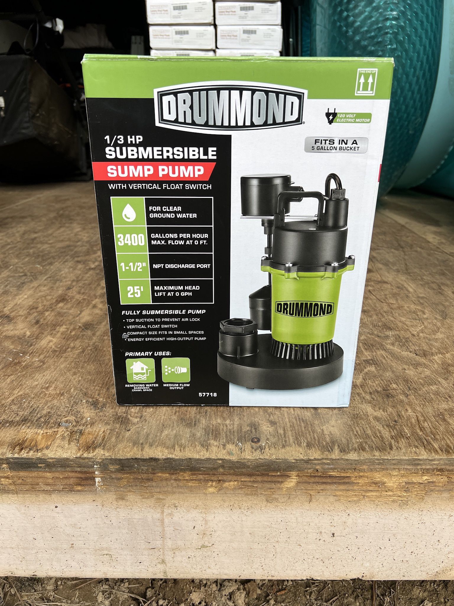 Drummond 1/3 HP Submersible Sump Pump - NEW in Box