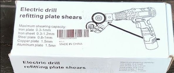 Shears Turns Your Drill Into Sheet Metal Cutting Shears For Iron, Steel, Copper & Aluminum Brand New $20