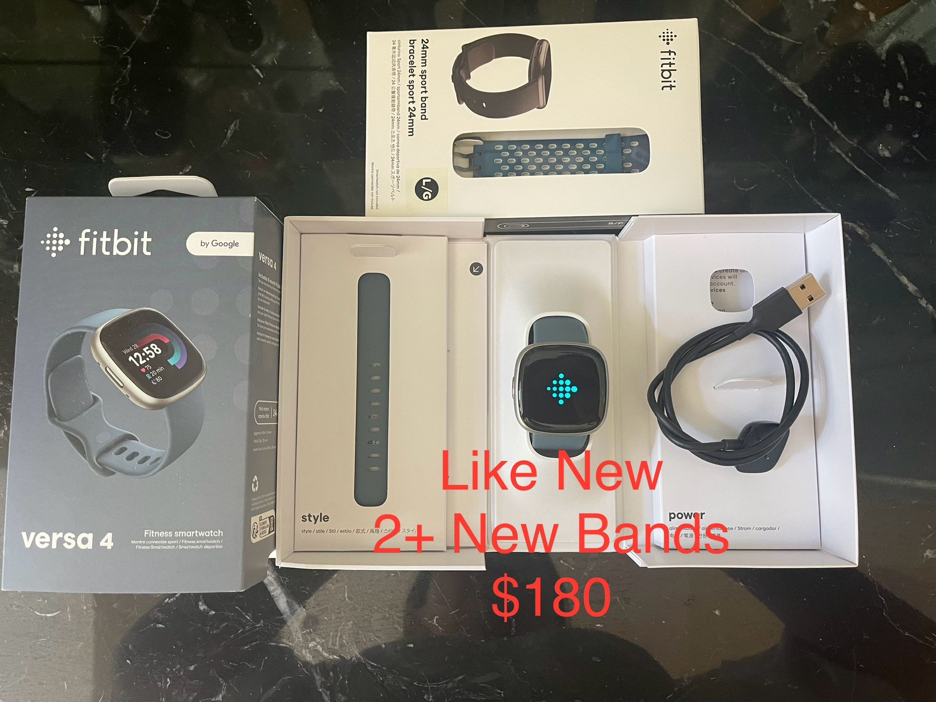Fitbit Versa 4 Fitness Smartwatch + NEW Band