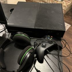Xbox One with Headset and Two Controllers