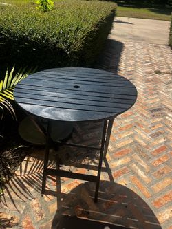Black Folding Outdoor Bistro Table
