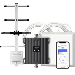 Cell Phone Signal Booster for Verizon and AT&T | Up to 4,500 Sq Ft | Boost 4G LTE 5G Signal on Band 12/13/17 | 65dB Dual Band Cellular Repeater with H