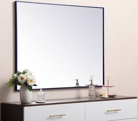 Mirror - Blue Mid Century Metal Frame Mirror