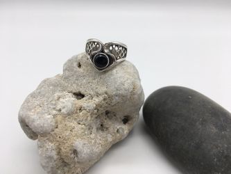 Vintage Size 6 Ring with Round Black Stone