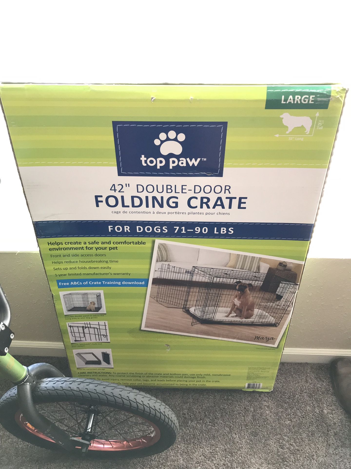42” Large Top Paw Folding Dog Crate UNOPENED!