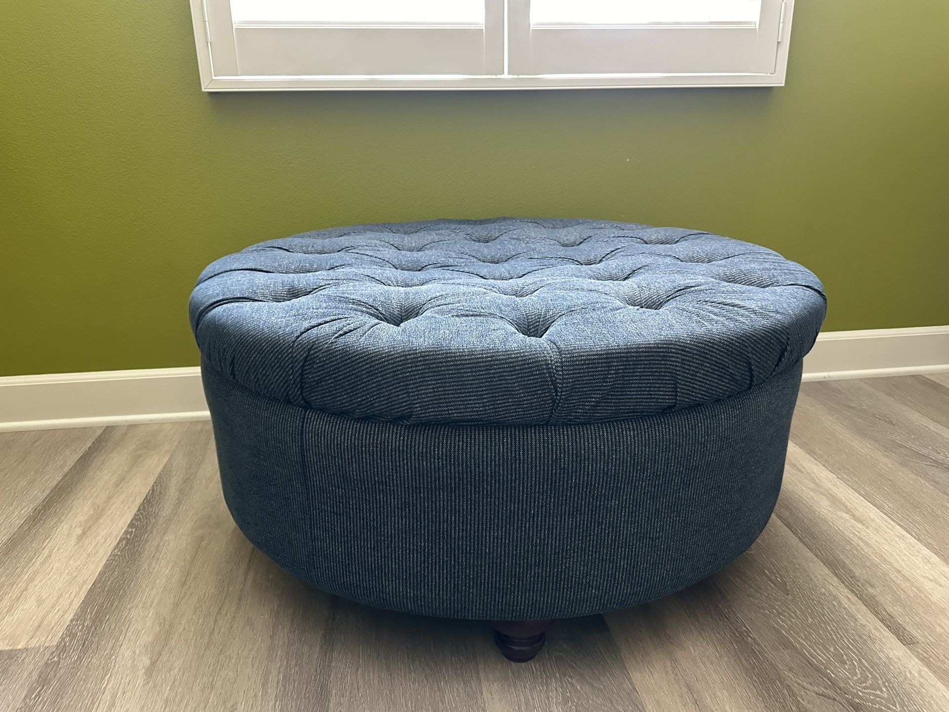 Blue Denim Ottoman