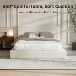 AirFrame California King Upholstered Bed Frame with Padded Headboard