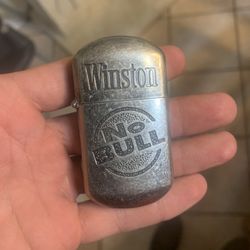 Winston Cig Lighter - “No bull” - Metal Refillable Used Needs Fluid 