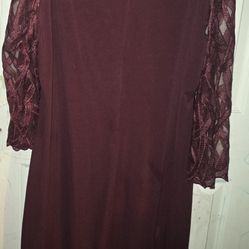 Burgundy Sequin Cocktail Dress | Size 24/26 (Approx.)