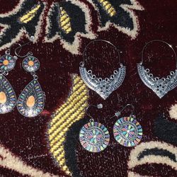 3 Earrings New In Bag