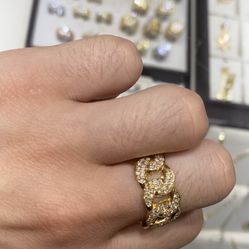 Gold And VS Diamond Cuban Ring 