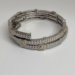 Silver-tone stretch bracelet.