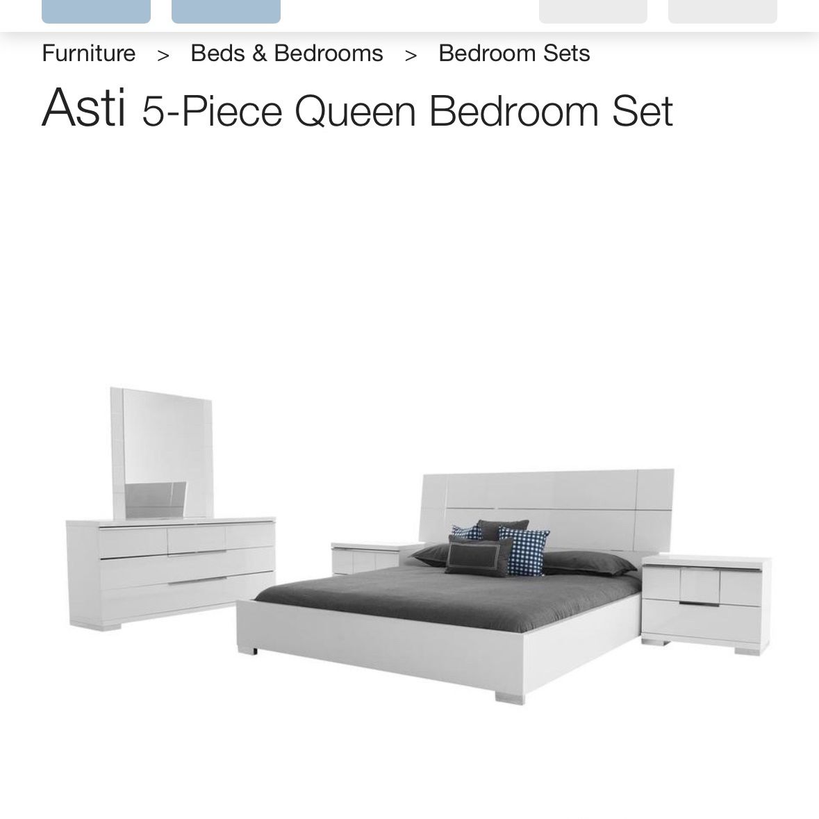 Bedroom Set 5 Pieces - Asti - Made In Italy