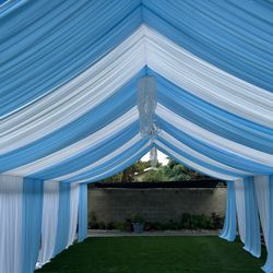 Baby Blue And White Draping