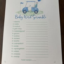 Golf Theme Baby Shower Games