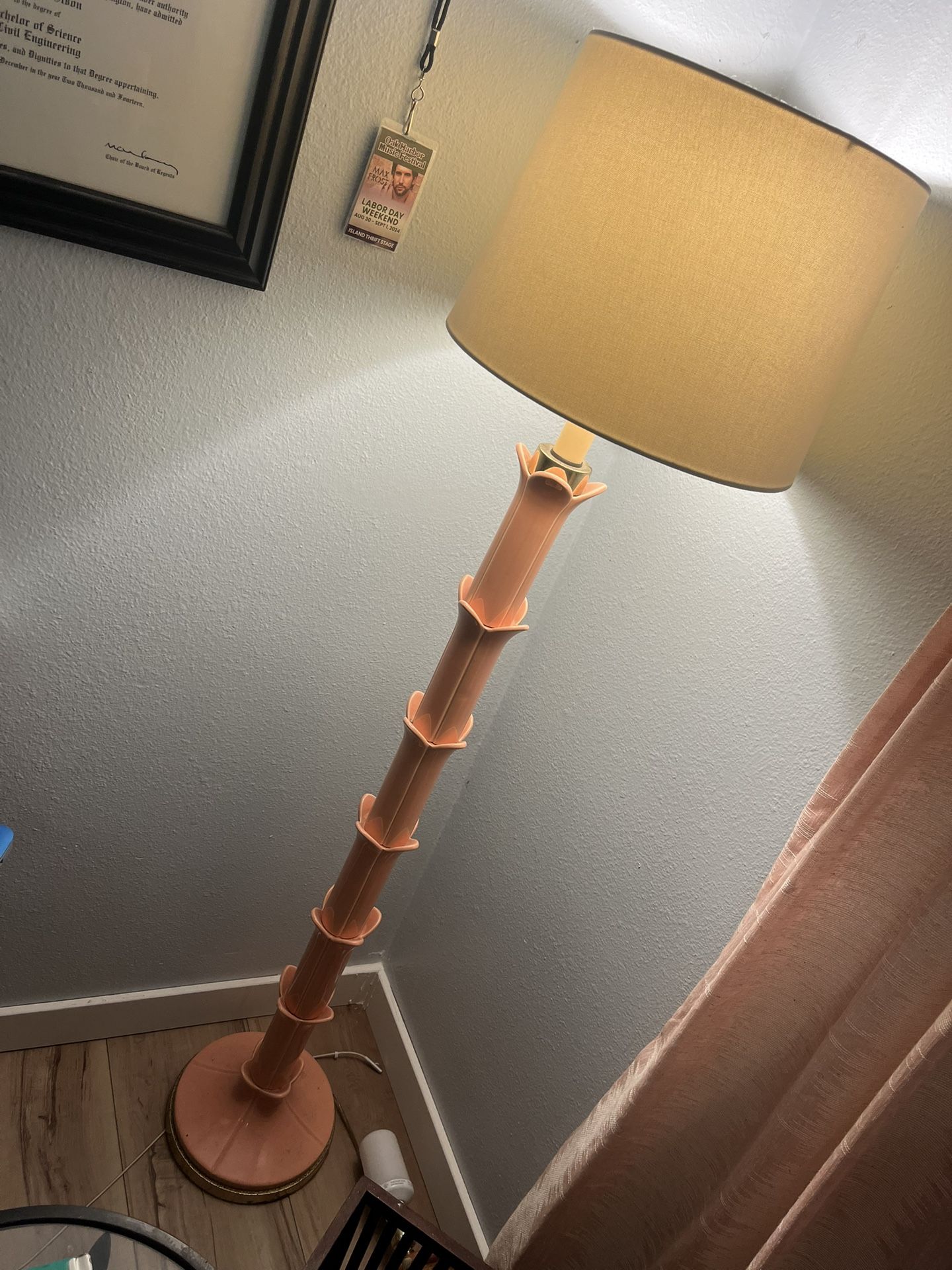 Serge Roche-style pink floor lamp