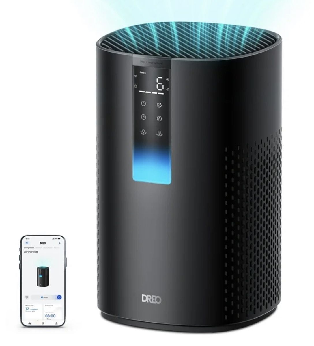 Dreo HEPA Air Purifier for Large Room up to 1600 sq.ft/2h, Smart Purificador for Allergies and Asthma, Remove 99.97% Pet Hair, 5-Stage Filter with PM2