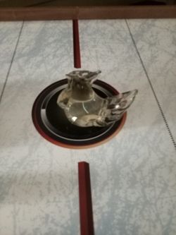Glass Roosters Paper Weight 